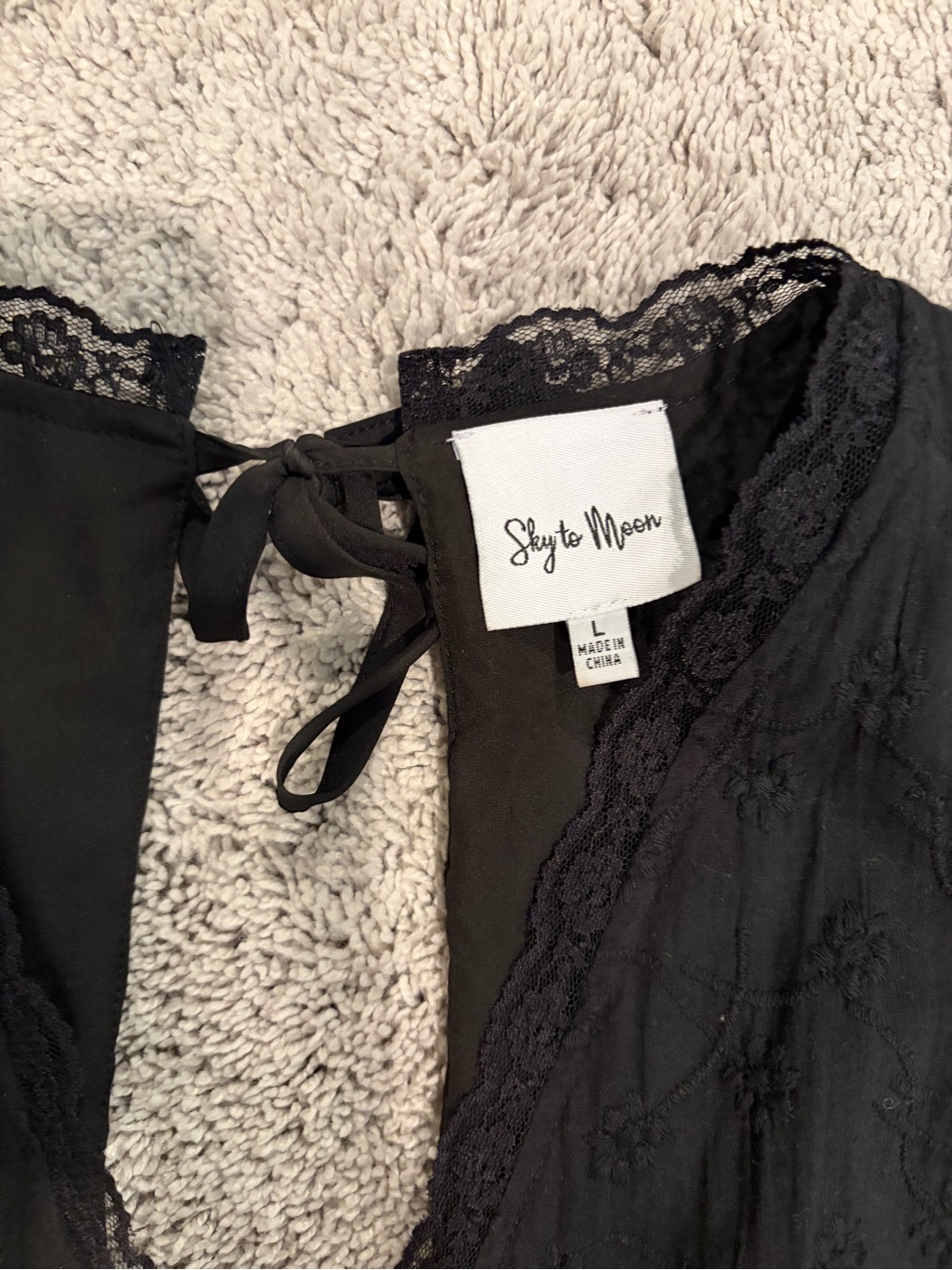 Nwot Hazel & Olive Enlighten Me Eyelet Mini Dress In Black — image 4 of 5